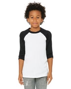 Youth 34-Sleeve Baseball T-Shirt - WHITE BLAcK - M(D0102H7KXZ6)