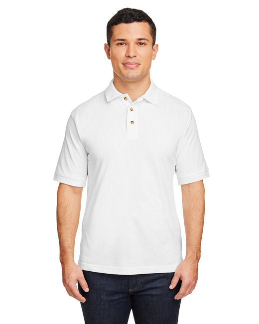 Mens 6 oz Ringspun cotton Piqu Short-Sleeve Polo - WHITE - 5XL(D0102H7KY68)