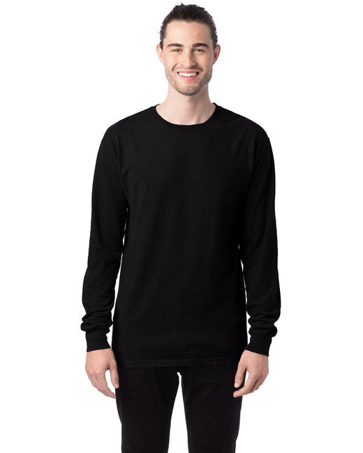 Unisex garment-Dyed Long-Sleeve T-Shirt - BLAcK - S(D0102H7KY98)