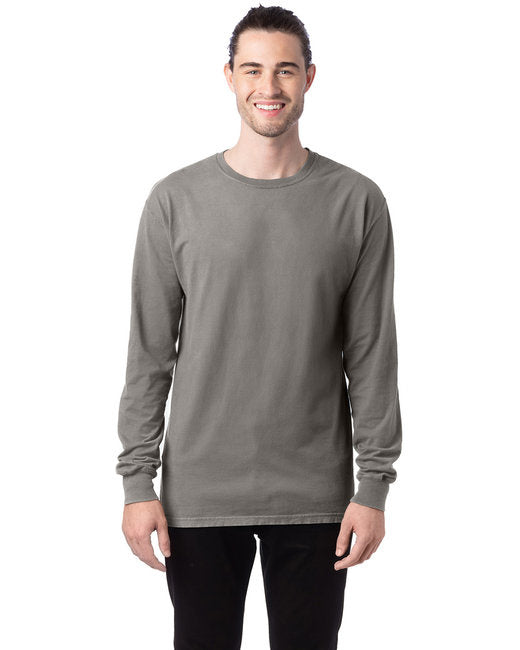 Unisex garment-Dyed Long-Sleeve T-Shirt - BLAcK - S(D0102H7KYEJ)