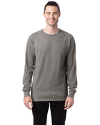 Unisex garment-Dyed Long-Sleeve T-Shirt - BLAcK - S(D0102H7KYEJ)