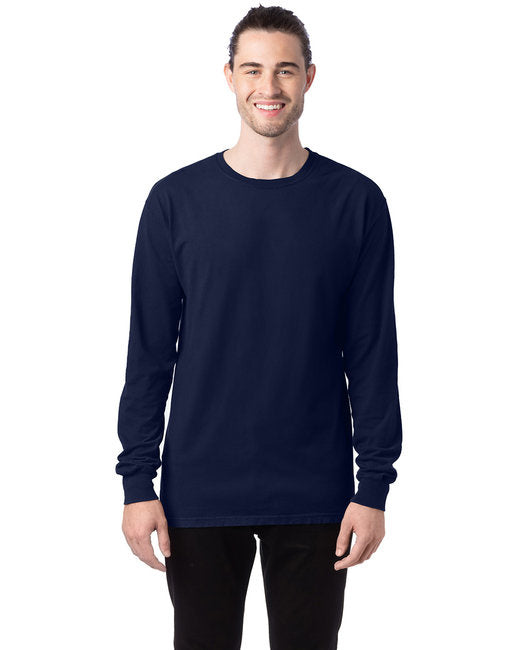 Unisex garment-Dyed Long-Sleeve T-Shirt - BLAcK - S(D0102H7KYH6)