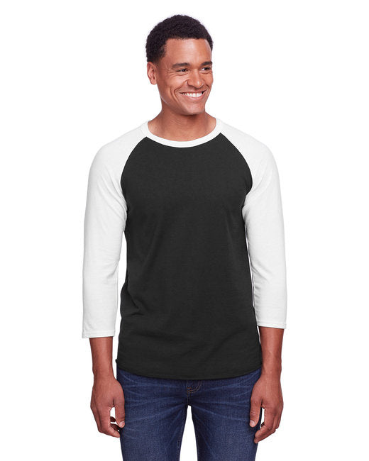 Unisex Premium Blend Ring-Spun 34 Sleeve Raglan T-Shirt - WHITE cHAR HTHR - 3XL(D0102H7M0g8)