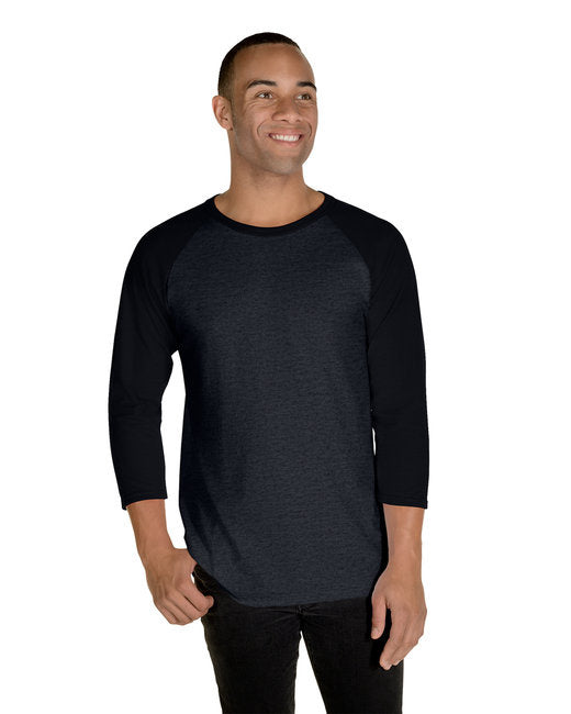 Unisex Premium Blend Ring-Spun 34 Sleeve Raglan T-Shirt - WHITE cHAR HTHR - 3XL(D0102H7M0gJ)