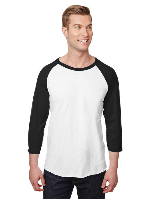 Unisex Premium Blend Ring-Spun 34 Sleeve Raglan T-Shirt - WHITE cHAR HTHR - 3XL(D0102H7M0PP)