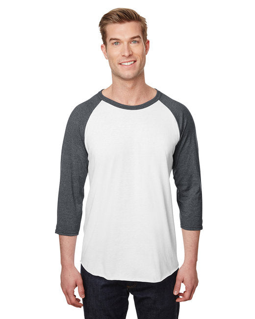 Unisex Premium Blend Ring-Spun 34 Sleeve Raglan T-Shirt - WHITE cHAR HTHR - 3XL(D0102H7M0SJ)