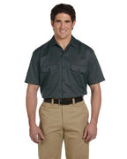 Unisex Short-Sleeve Work Shirt - BLAcK - S(D0102H7MF22)