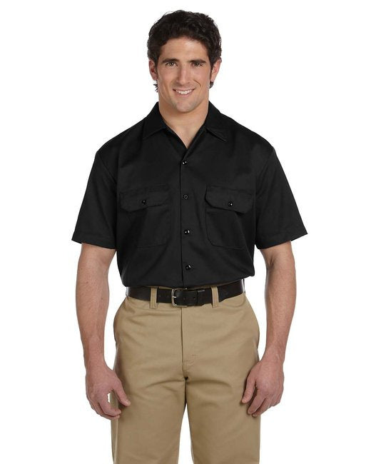 Unisex Short-Sleeve Work Shirt - BLAcK - S(D0102H7MFD6)