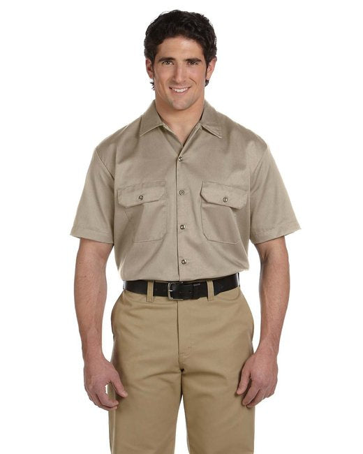 Unisex Short-Sleeve Work Shirt - BLAcK - S(D0102H7MFSJ)