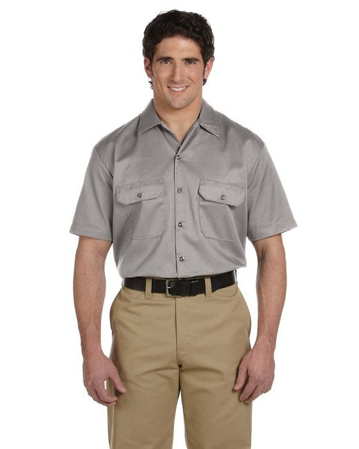 Unisex Short-Sleeve Work Shirt - BLAcK - S(D0102H7MFYJ)