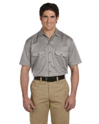 Unisex Short-Sleeve Work Shirt - BLAcK - S(D0102H7MFYP)