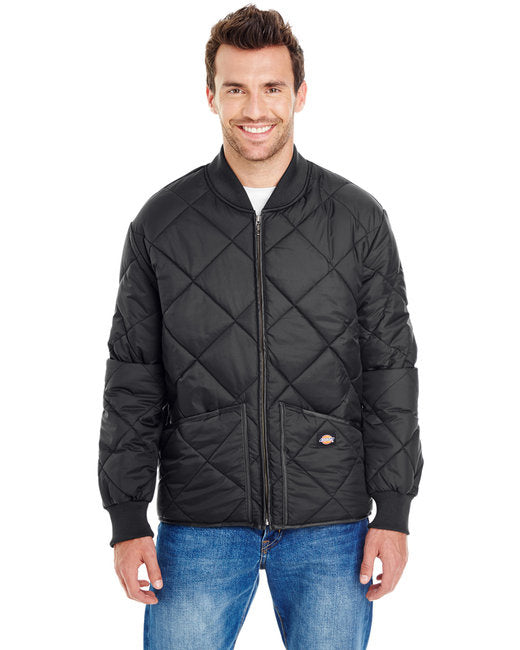 Mens Diamond Quilted Nylon Jacket - BLAcK - M(D0102H7MKDJ)
