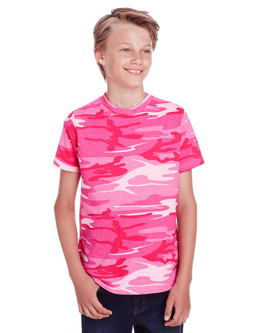Youth camo T-Shirt - BLUE WOODLAND - XS(D0102H7MY8X)