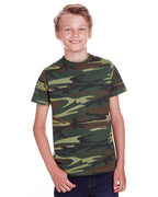 Youth camo T-Shirt - BLUE WOODLAND - XS(D0102H7MYM2)