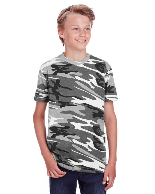 Youth camo T-Shirt - BLUE WOODLAND - XS(D0102H7MYW8)
