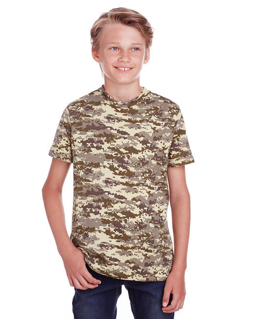 Youth camo T-Shirt - BLUE WOODLAND - XS(D0102H7MYWP)