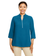 Ladies Perfect Fit34-Sleeve crepe Tunic - BLAcK - XS(D0102H7NAZJ)