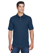 Mens Tall 6 oz Ringspun cotton Piqu Short-Sleeve Polo - BLAcK - XLT(D0102H7NBLT)