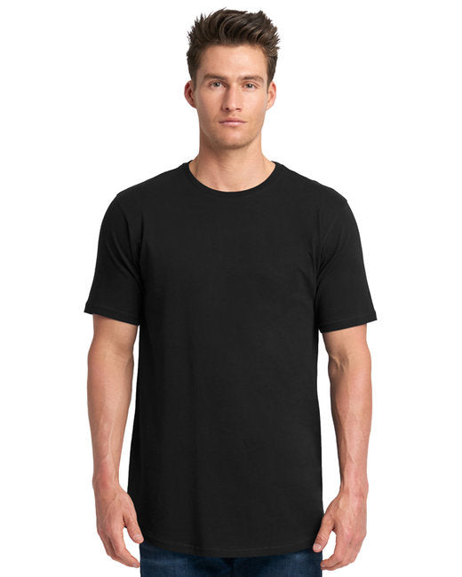 Mens cotton Long Body crew - BLAcK - S(D0102H7NE46)