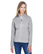Ladies Bristol Full-Zip Sweater Fleece Jacket - gREY HEATHER - XS(D0102H7NJM8)