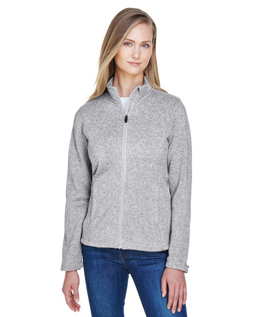 Ladies Bristol Full-Zip Sweater Fleece Jacket - gREY HEATHER - XS(D0102H7NJWX)