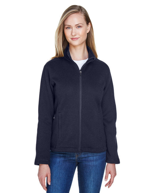 Ladies Bristol Full-Zip Sweater Fleece Jacket - gREY HEATHER - XS(D0102H7NJZX)