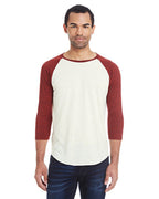 Unisex Triblend 34-Sleeve Raglan - cRM cRD BLK TRB - 3XL(D0102H7NPg8)