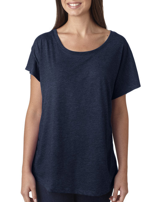 Ladies Triblend Dolman T-Shirt - INDIgO - 3XL(D0102H7NR6T)