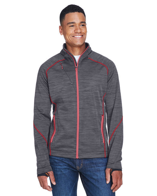 Mens Flux Mlange Bonded Fleece Jacket - cARBON OLY RED - S(D0102H7NVK2)