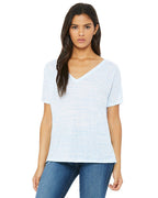 Ladies Slouchy V-Neck T-Shirt - BLAcK - S(D0102H7W1AX)