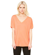 Ladies Slouchy V-Neck T-Shirt - BLAcK - S(D0102H7W1E2)