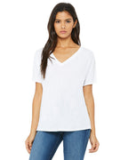 Ladies Slouchy V-Neck T-Shirt - BLAcK - S(D0102H7W1PP)