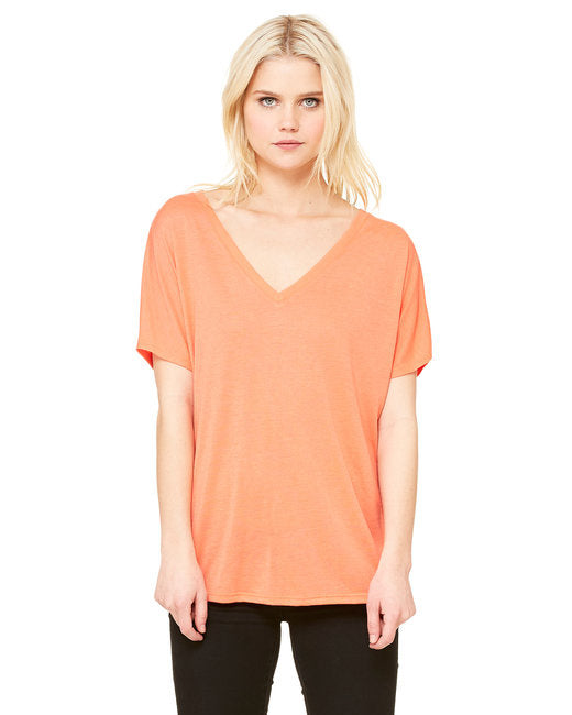 Ladies Slouchy V-Neck T-Shirt - BLAcK - S(D0102H7W1R8)