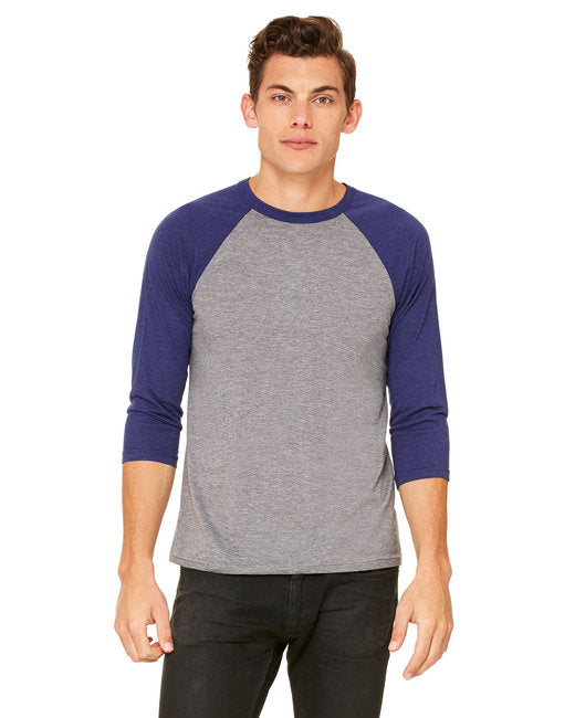 Unisex 34-Sleeve Baseball T-Shirt - gRY cHR BLK TRB - S(D0102H7W2FJ)
