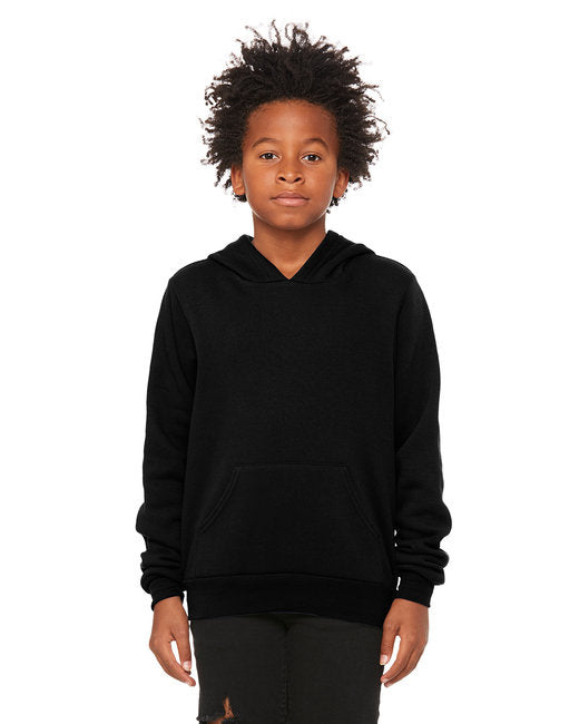 Youth Sponge Fleece Pullover Hooded Sweatshirt - BLAcK - S(D0102H7W35X)