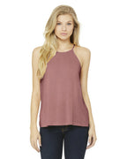 Ladies Flowy High Neck Tank - WHITE - S(D0102H7W3Q2)