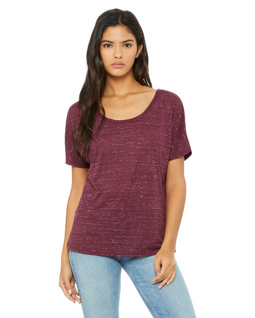 Ladies Slouchy T-Shirt - WHITE MARBLE - S(D0102H7W512)