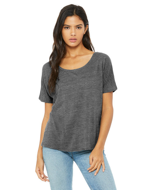 Ladies Slouchy T-Shirt - WHITE MARBLE - S(D0102H7W58T)