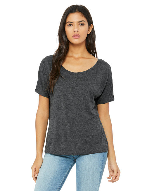 Ladies Slouchy T-Shirt - WHITE MARBLE - S(D0102H7W5c2)