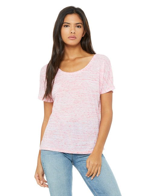 Ladies Slouchy T-Shirt - WHITE MARBLE - S(D0102H7W5FJ)