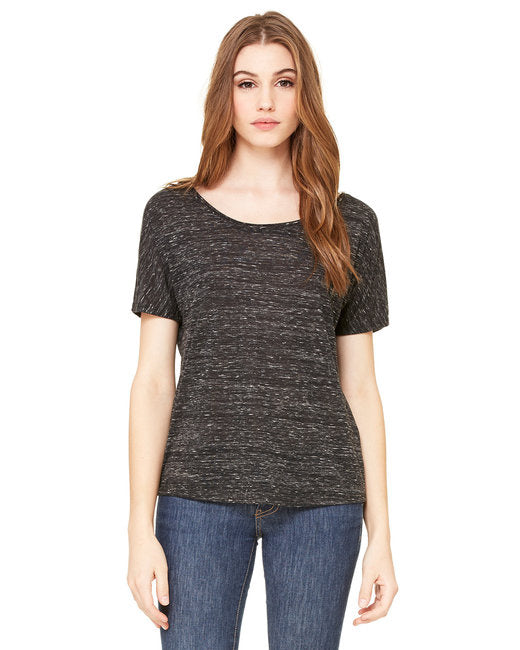 Ladies Slouchy T-Shirt - WHITE MARBLE - S(D0102H7W5K2)
