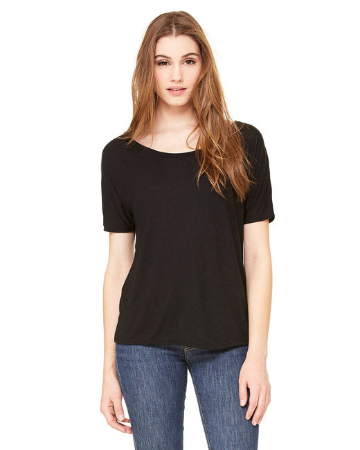 Ladies Slouchy T-Shirt - WHITE MARBLE - S(D0102H7W5L6)