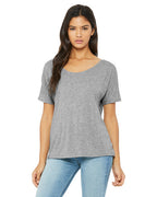 Ladies Slouchy T-Shirt - WHITE MARBLE - S(D0102H7W5WP)