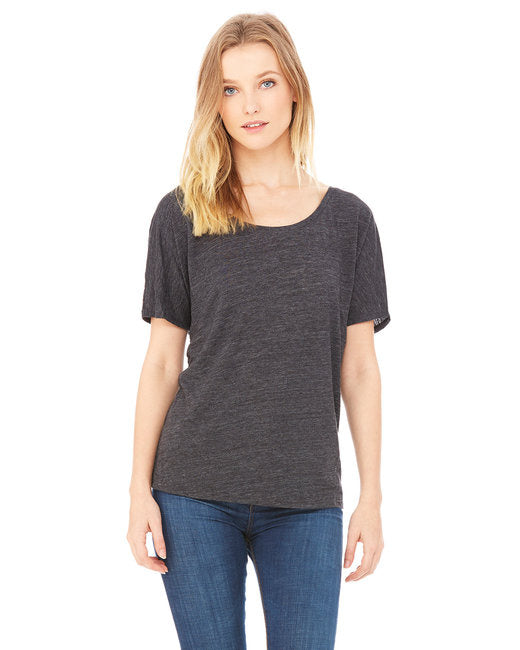 Ladies Slouchy T-Shirt - WHITE MARBLE - S(D0102H7W5YT)