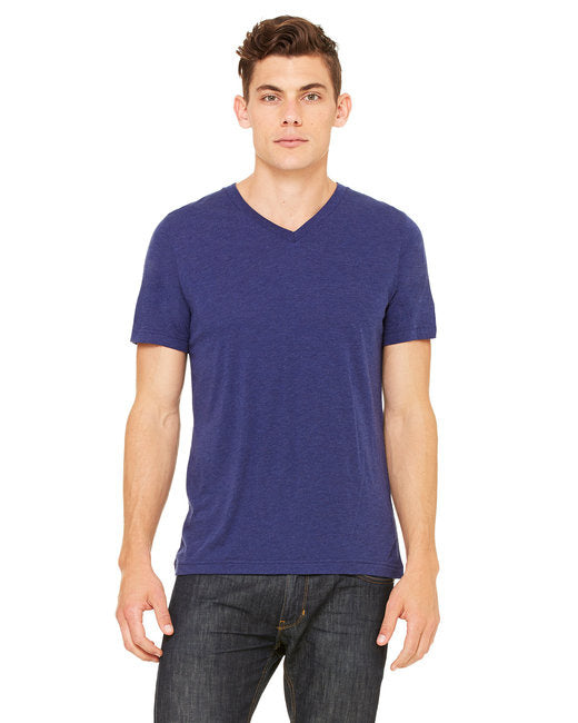 Unisex Triblend V-Neck T-Shirt - BLUE TRIBLEND - S(D0102H7W72T)