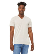 Unisex Triblend V-Neck T-Shirt - BLUE TRIBLEND - S(D0102H7W77J)