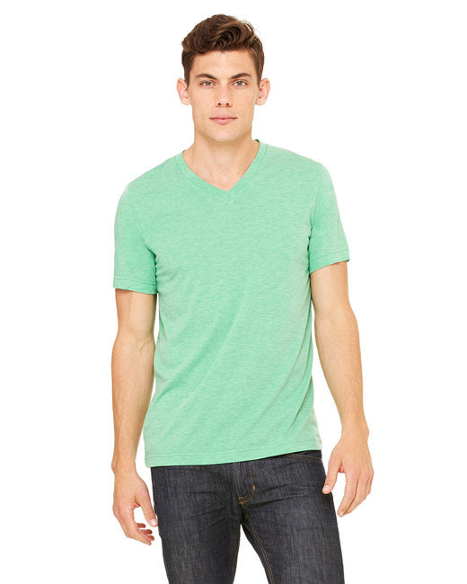 Unisex Triblend V-Neck T-Shirt - BLUE TRIBLEND - S(D0102H7W7ET)