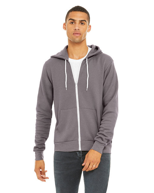 Unisex Sponge Fleece Full-Zip Hooded Sweatshirt - ASPHALT - 2XL(D0102H7WD16)
