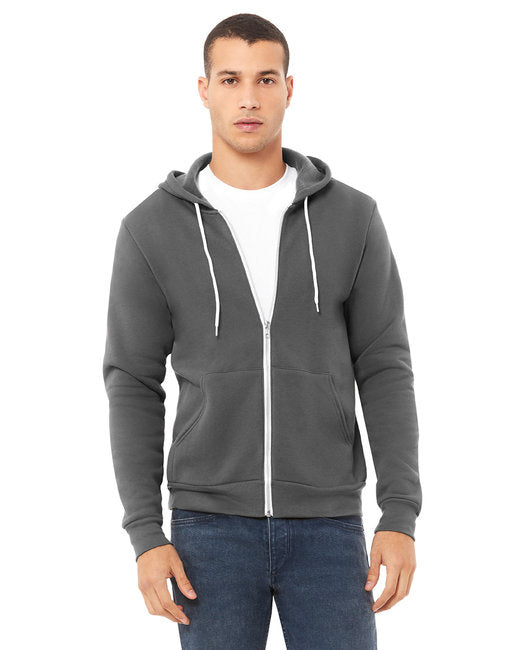 Unisex Sponge Fleece Full-Zip Hooded Sweatshirt - ASPHALT - 2XL(D0102H7WD36)