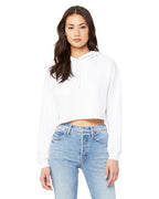 Ladies cropped Fleece Hoodie - PEAcH - S(D0102H7WEH6)